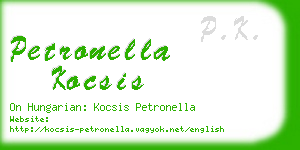 petronella kocsis business card